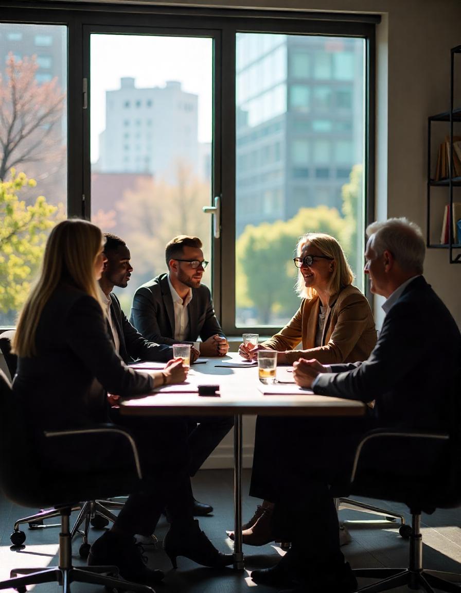 Business meeting discussing results